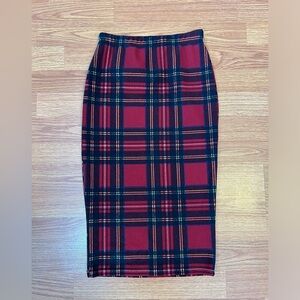 Charlotte Russe Red Plaid Pencil Skirt size Small